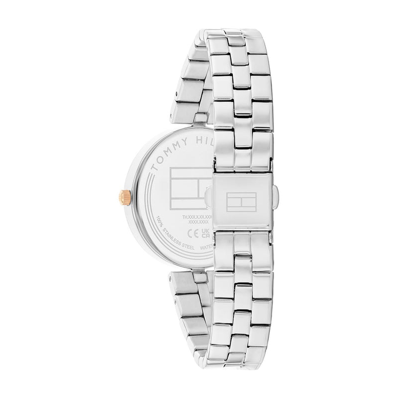 Ella Stainless Steel Case & Bracelet With Black Dial Watch - Silver