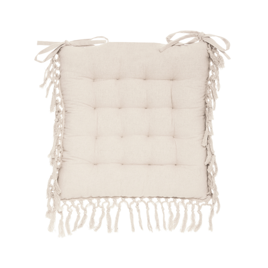 Macrame Scatter Cushion - Ivory