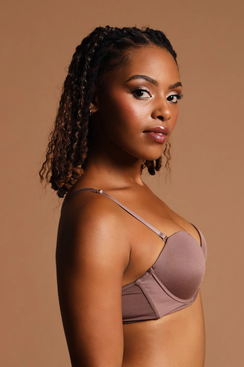 2 Pack Low Plunge Multiway Bra - Mocha/Black