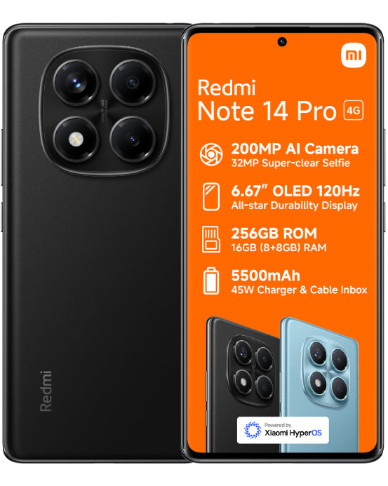 Redmi Note 14 Pro 256GB Dual Sim Black Cellphone – Edgars