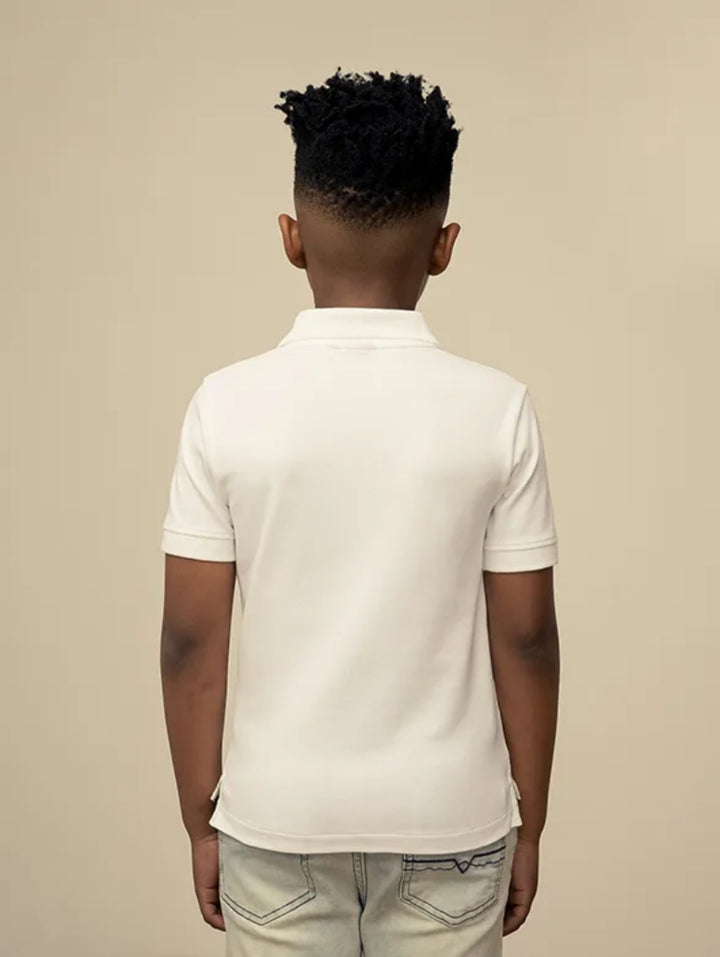Boys Austin Short Sleeve Golfer - White