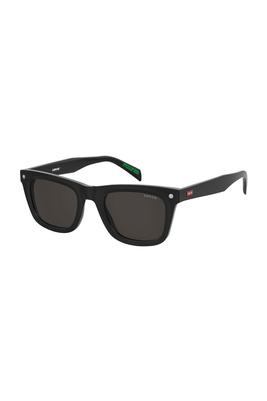 Unisex Rectangle Black Frame Grey Lens - None