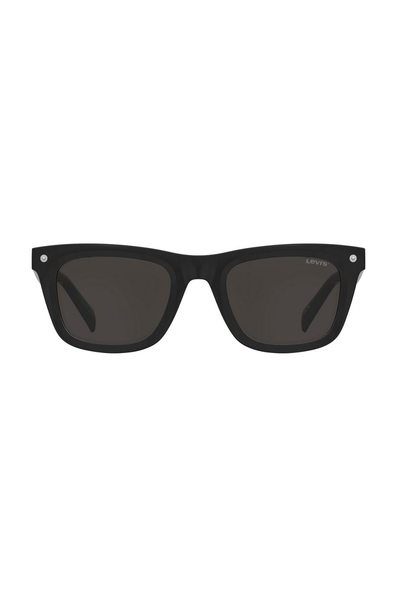 Unisex Rectangle Black Frame Grey Lens - None
