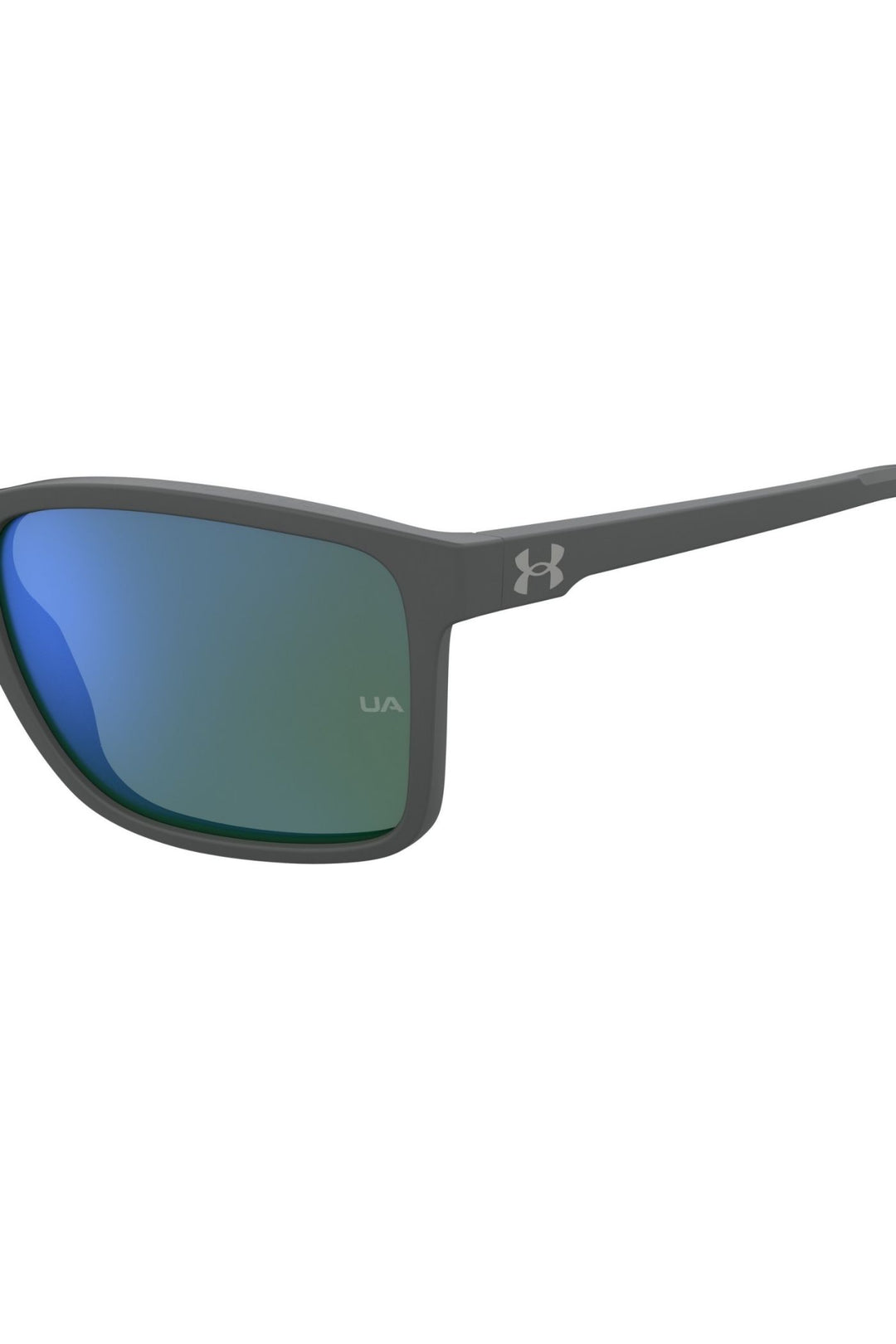 Unisex Rectangle Matte Grey Frame Green Lens - None