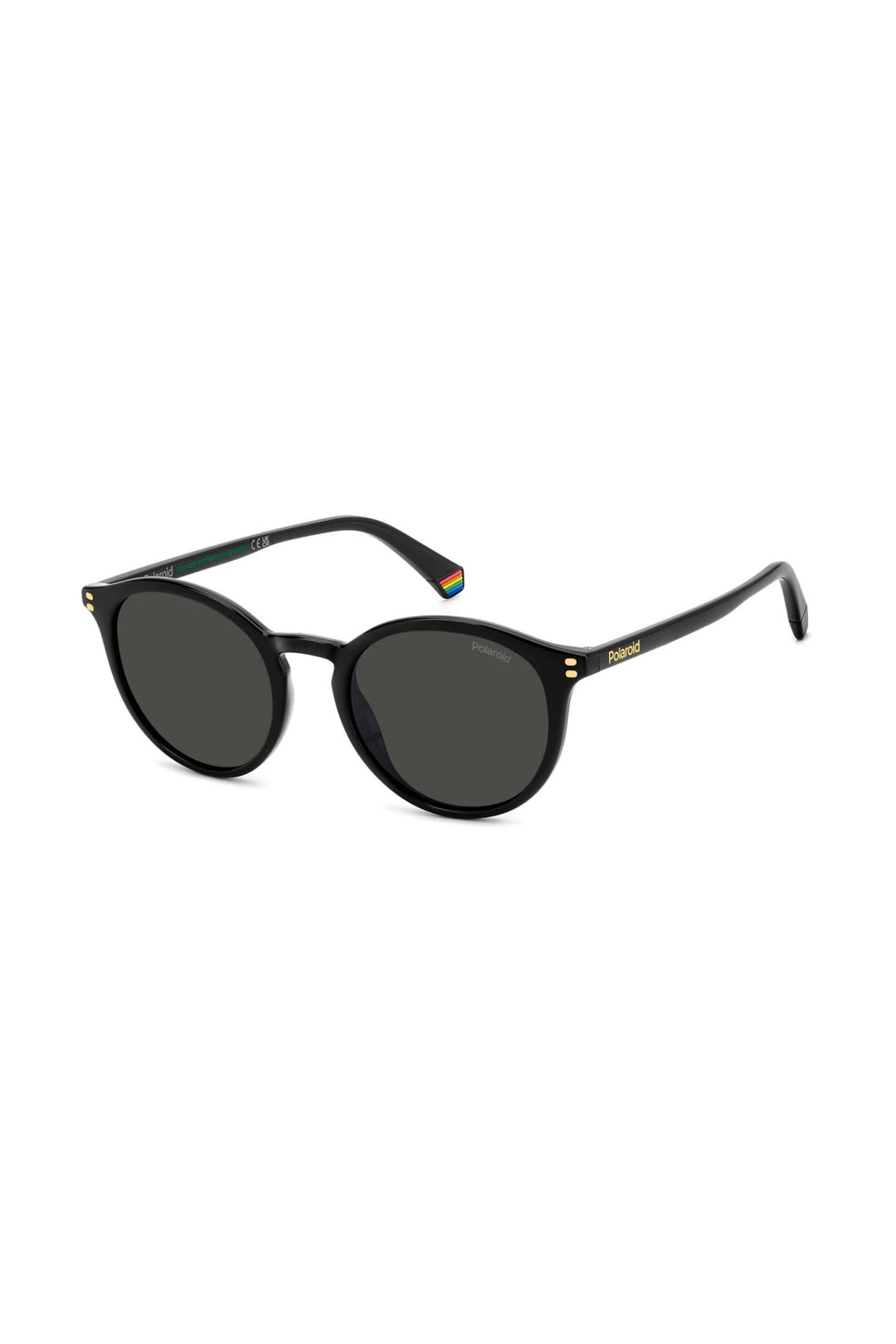 Unisex Rounded Black Frame Grey Lens - None