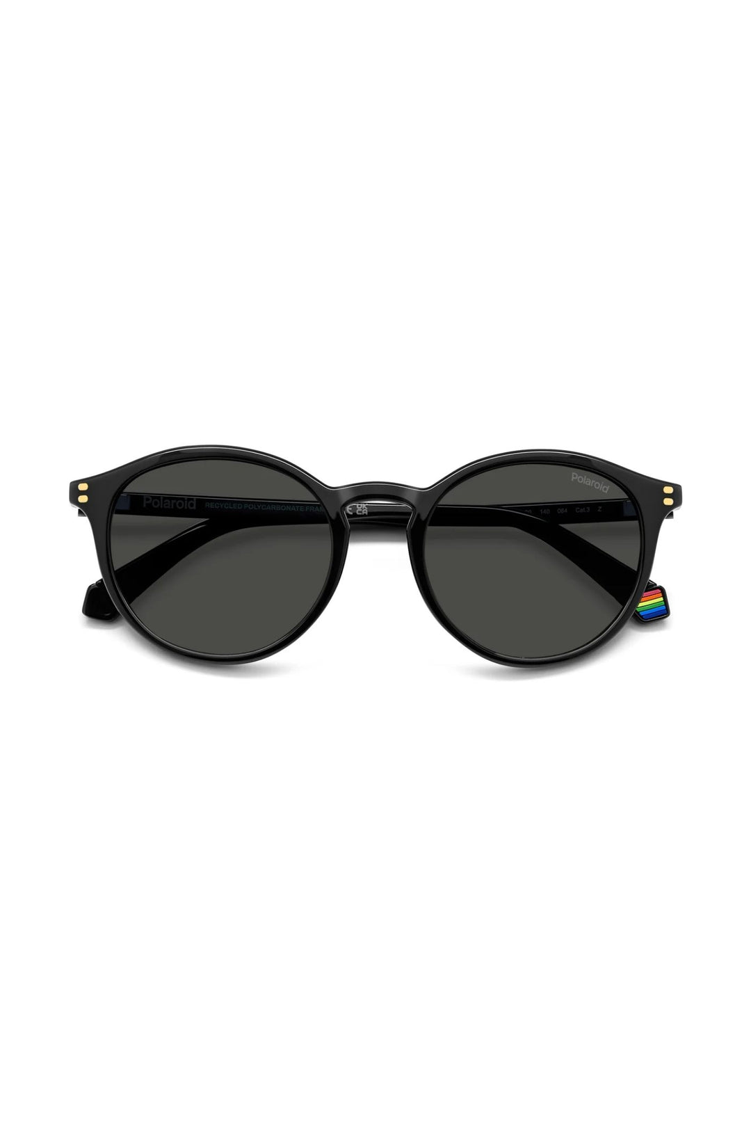 Unisex Rounded Black Frame Grey Lens - None