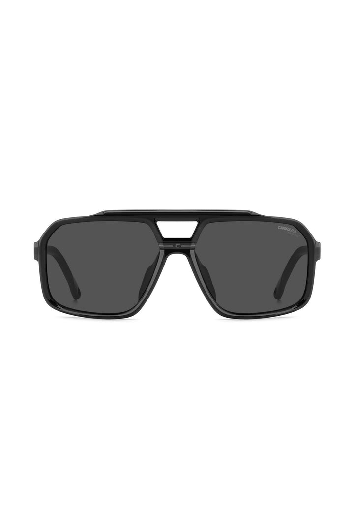 Rectangle Black Frame Grey Lens - None