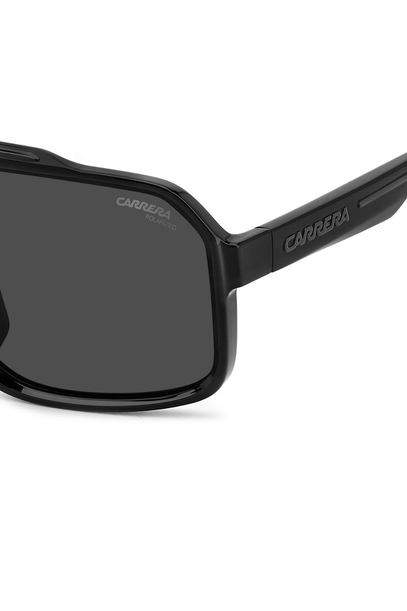 Rectangle Black Frame Grey Lens - None