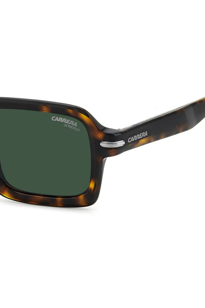 Rectangle Havana Frame Green Lens - None