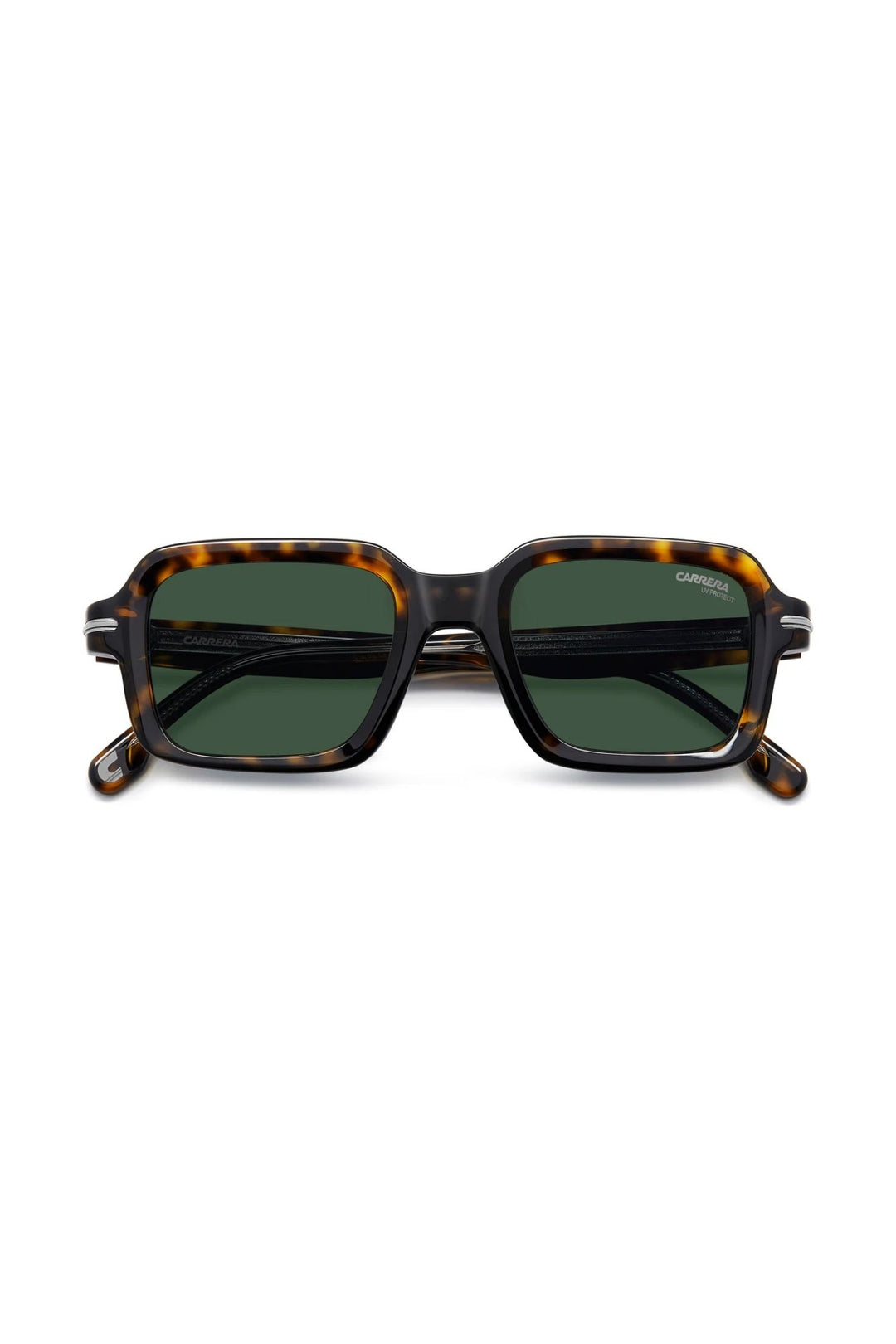 Rectangle Havana Frame Green Lens - None