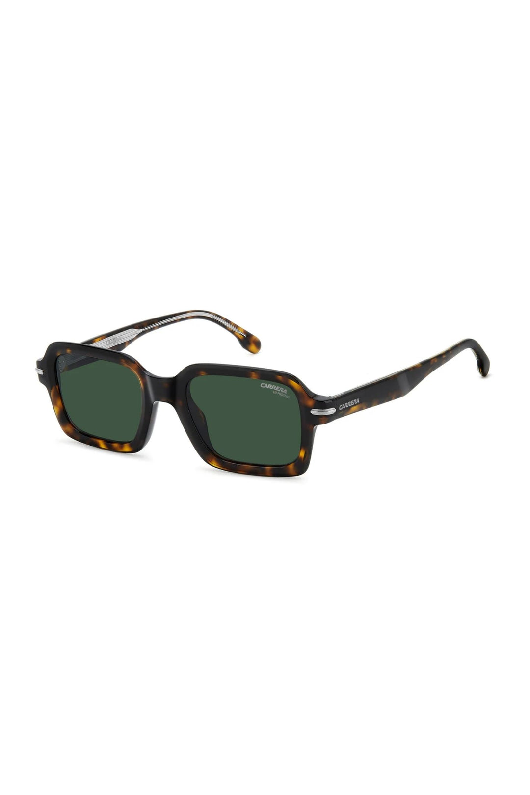 Rectangle Havana Frame Green Lens - None