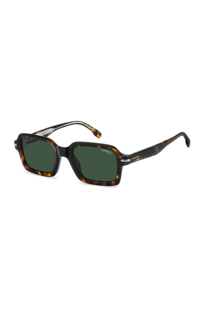 Rectangle Havana Frame Green Lens - None