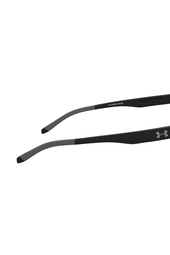 Unisex Rectangle Matte Black Frame Grey Lens - None
