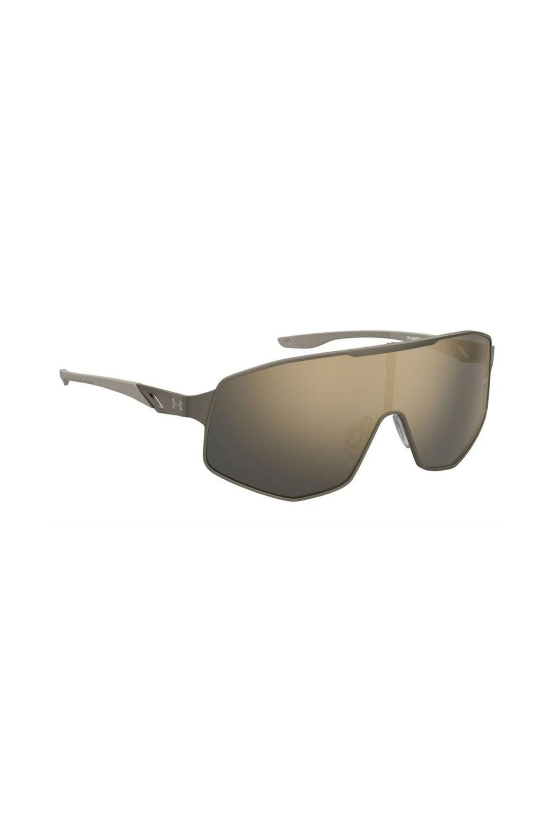 Mask Grey Brown Frame Gold Mirror Lens - None