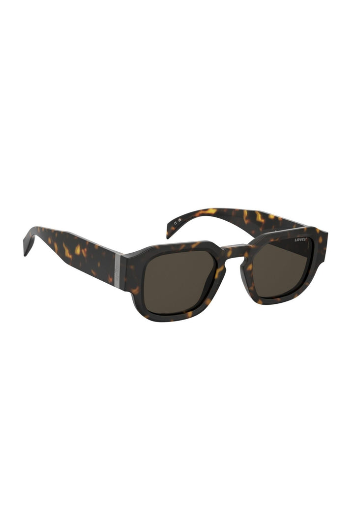 Unisex Rectangle Havana Frame Brown Lens - None
