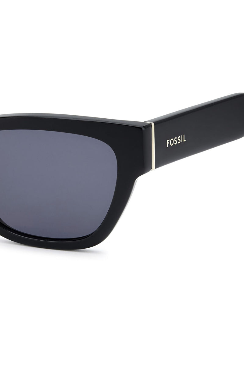 Rectangle Black Frame Grey Lens - None