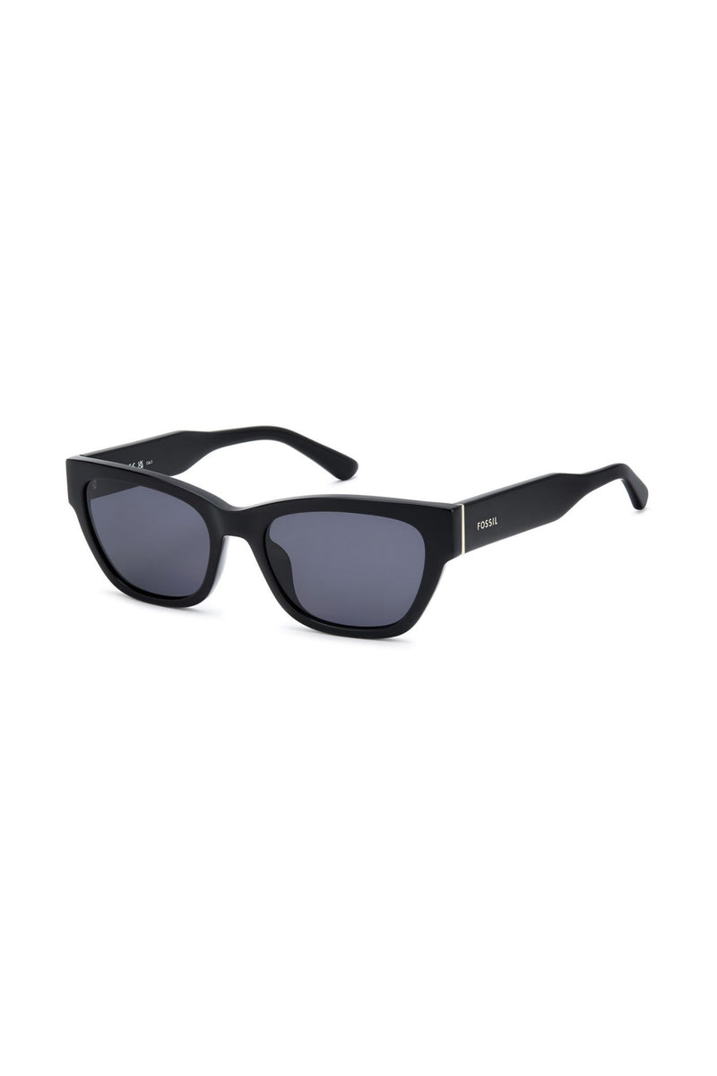Rectangle Black Frame Grey Lens - None