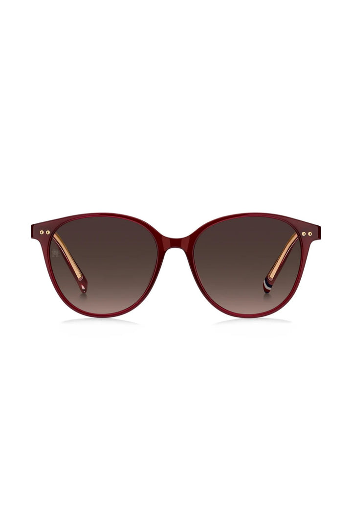 Rounded Burgundy Frame - Brown Lens