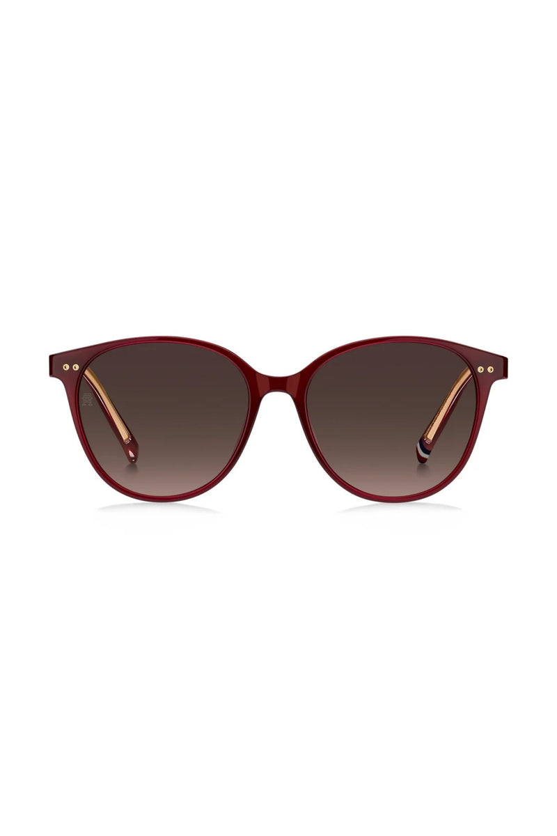 Rounded Burgundy Frame - Brown Lens
