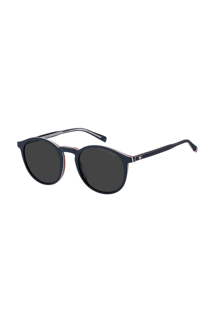 Round Blue Frame - Grey Lens