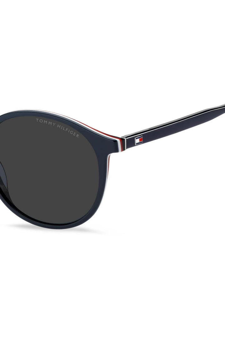 Round Blue Frame - Grey Lens