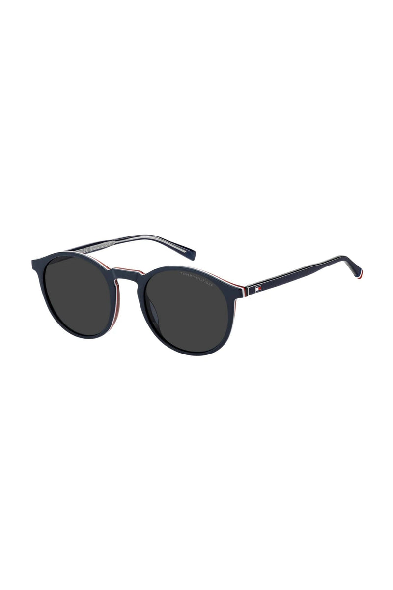 Round Blue Frame - Grey Lens