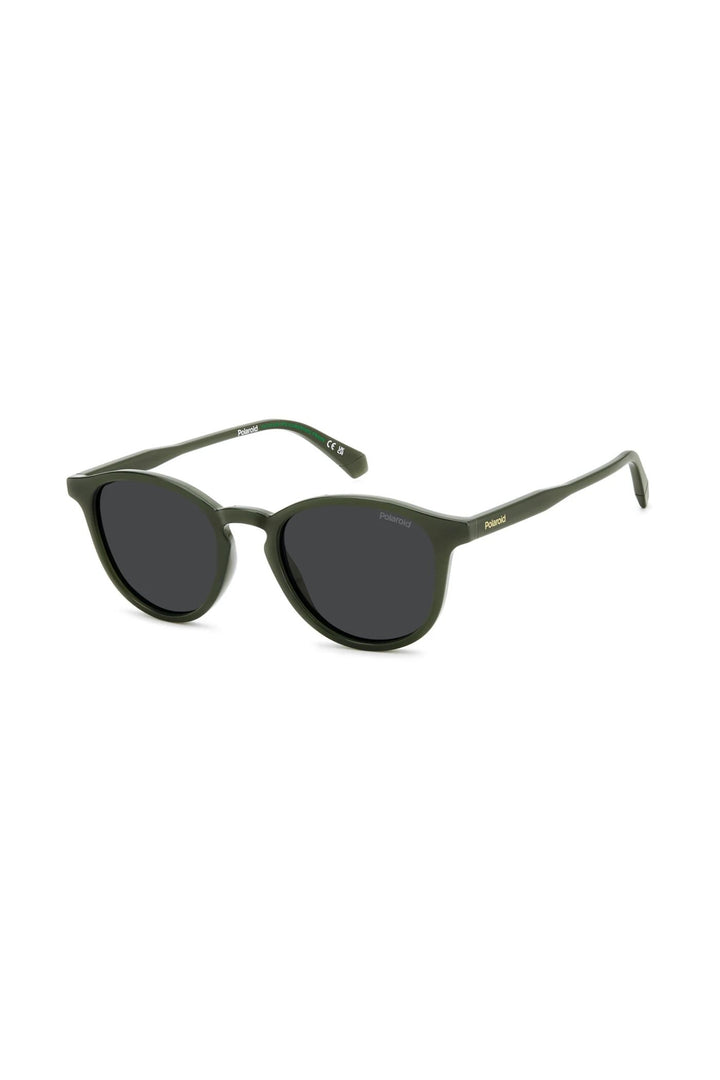 Rounded Olive Frame Grey Lens - None