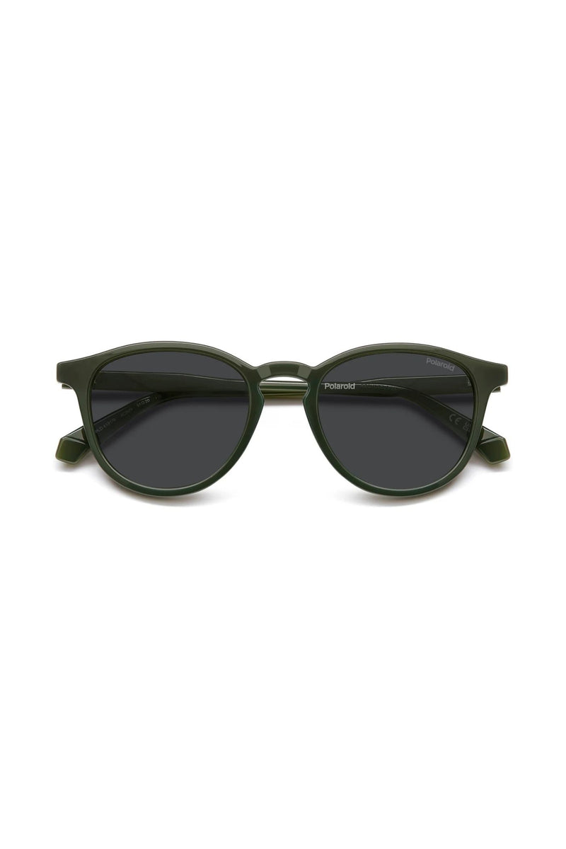 Rounded Olive Frame Grey Lens - None