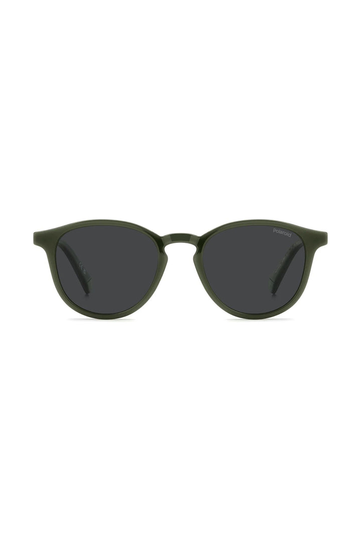 Rounded Olive Frame Grey Lens - None