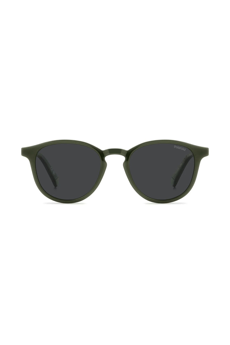 Rounded Olive Frame Grey Lens - None