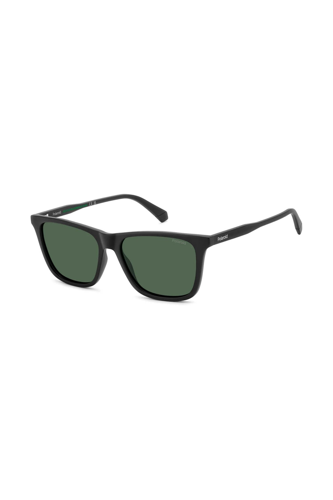 Rectangle Matte Black Frame Green Lens - None