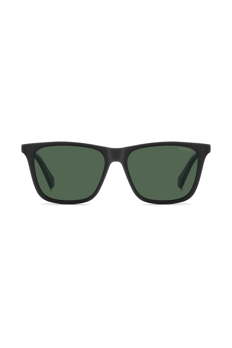 Rectangle Matte Black Frame Green Lens - None