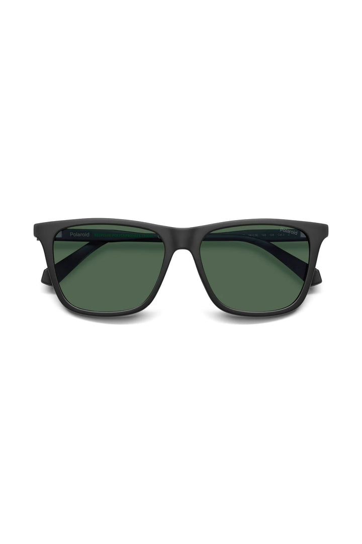 Rectangle Matte Black Frame Green Lens - None