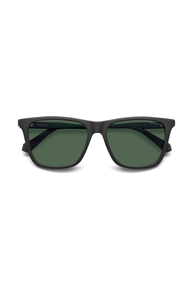 Rectangle Matte Black Frame Green Lens - None
