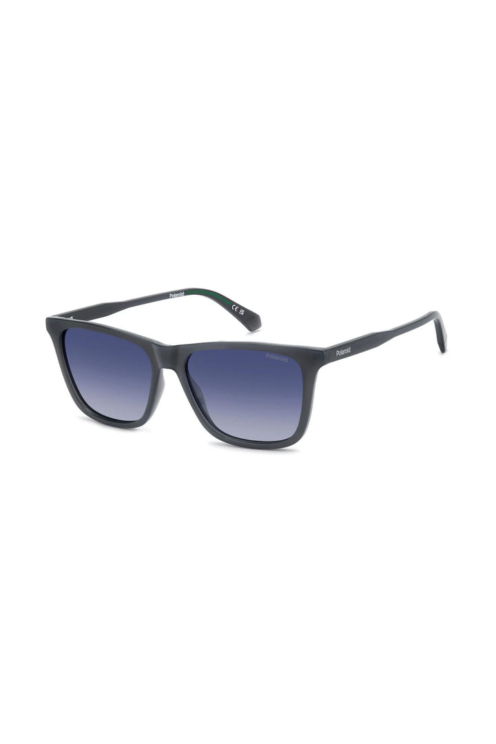 Rectangle Grey Frame Blue Lens - None