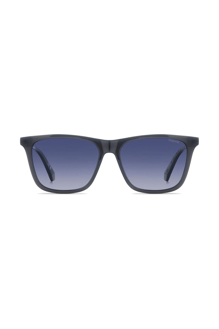Rectangle Grey Frame Blue Lens - None