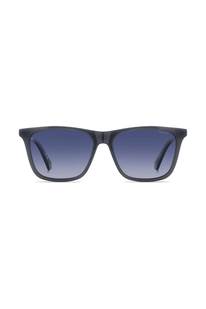 Rectangle Grey Frame Blue Lens - None