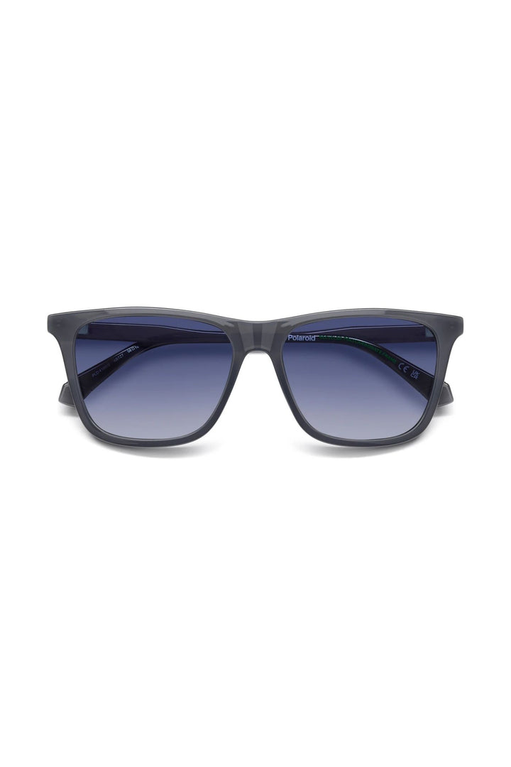 Rectangle Grey Frame Blue Lens - None