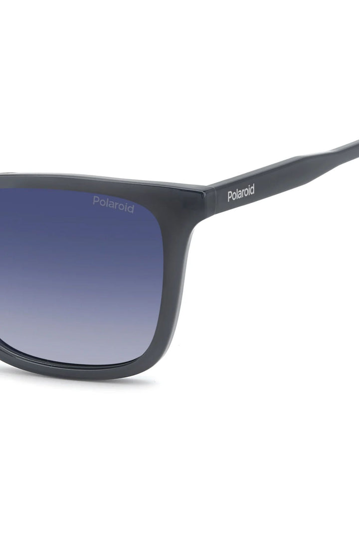Rectangle Grey Frame Blue Lens - None