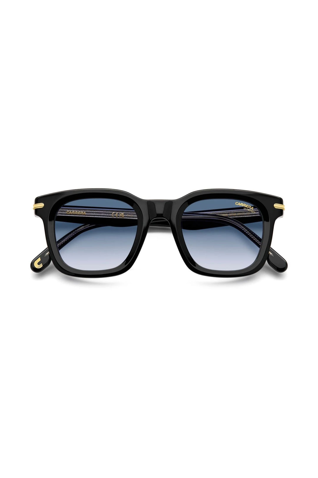 Rectangle Black Red Frame Blue Lens - None