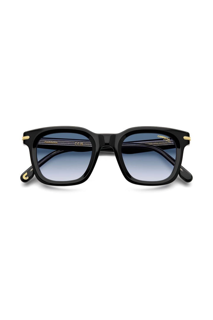 Rectangle Black Red Frame Blue Lens - None