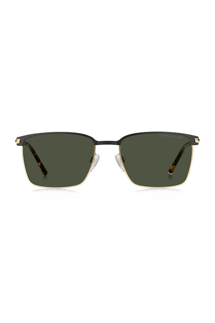 Square Black Frame - Green Lens