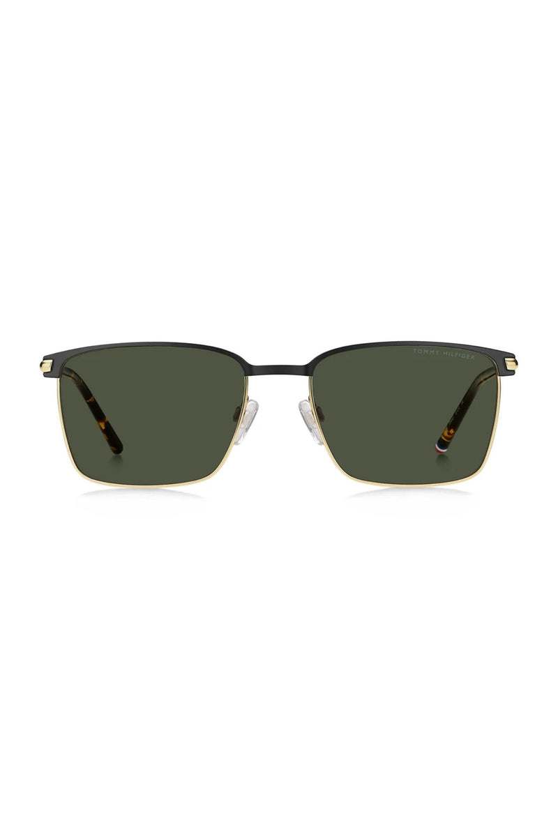 Square Black Frame - Green Lens