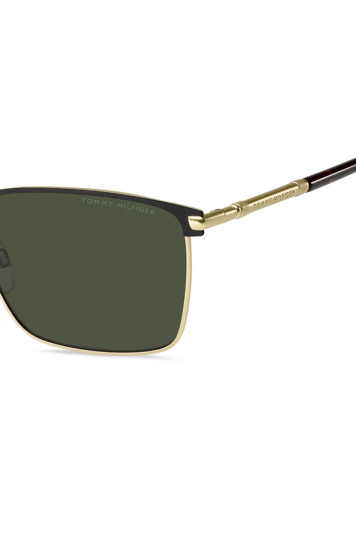 Square Black Frame - Green Lens