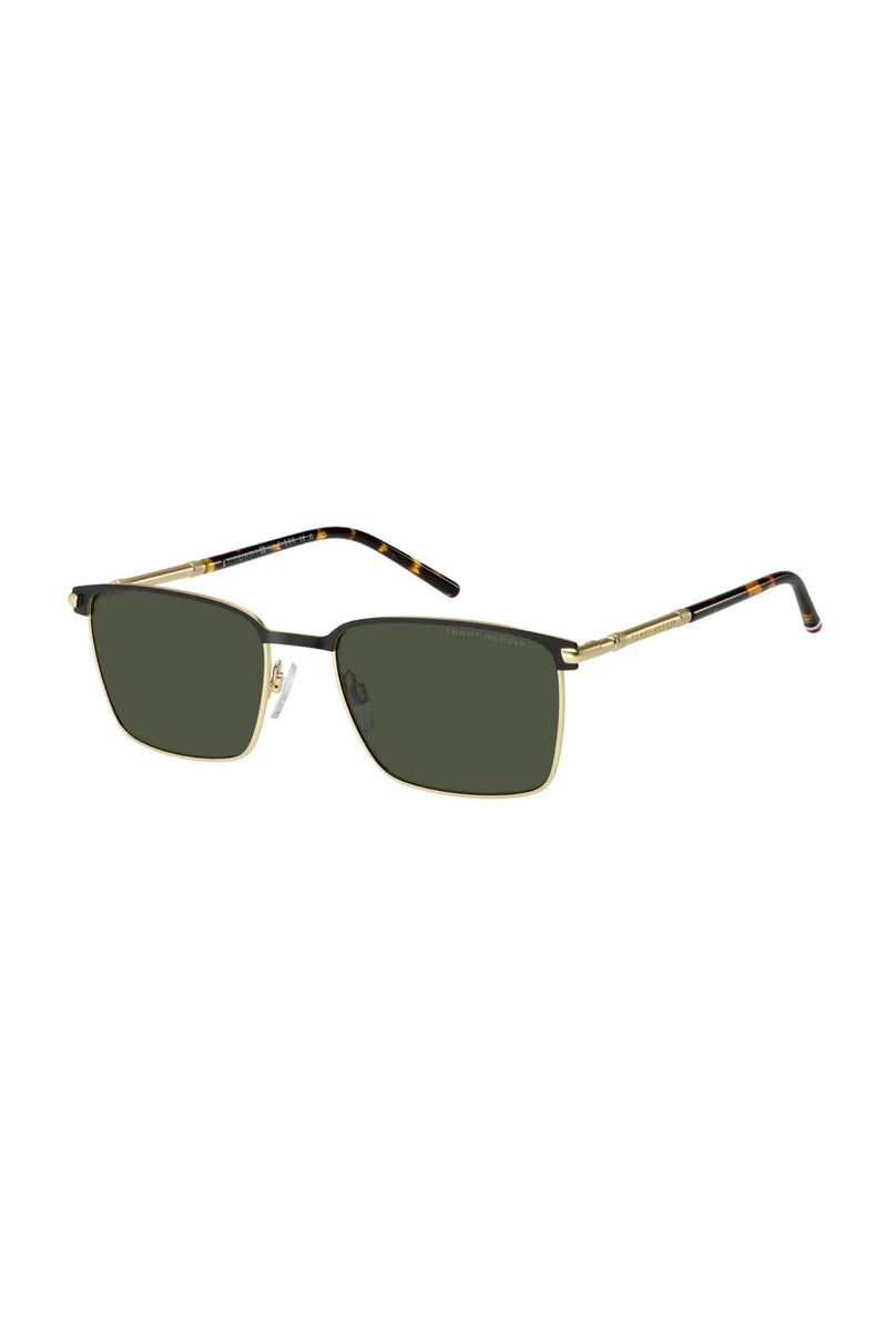 Square Black Frame - Green Lens
