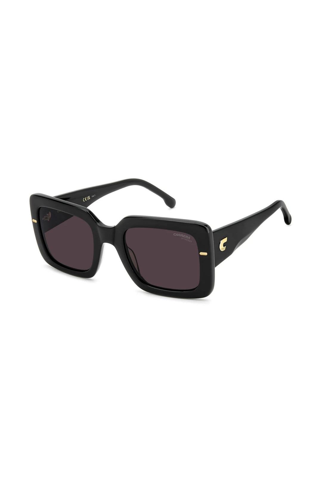 Rectangle Black Frame Mauve Lens - None