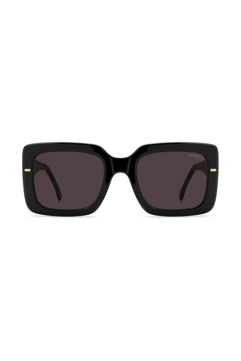 Rectangle Black Frame Mauve Lens - None