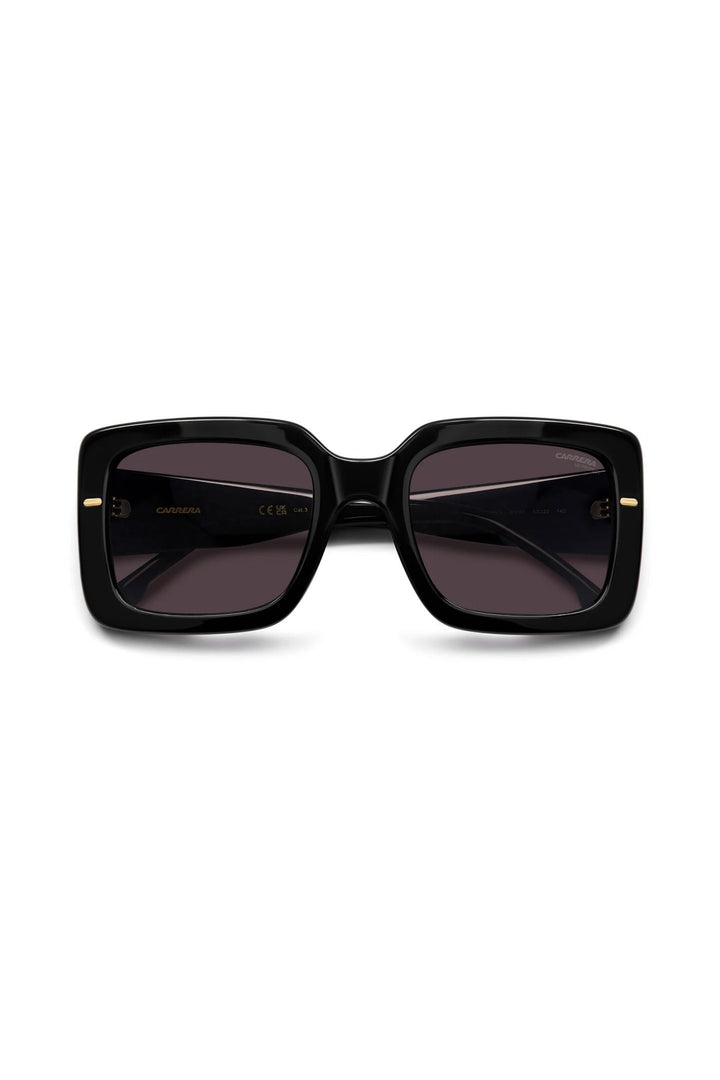 Rectangle Black Frame Mauve Lens - None