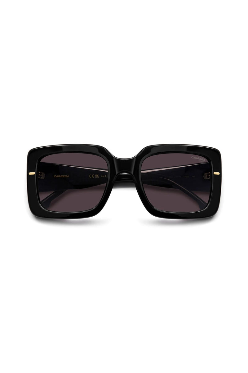 Rectangle Black Frame Mauve Lens - None