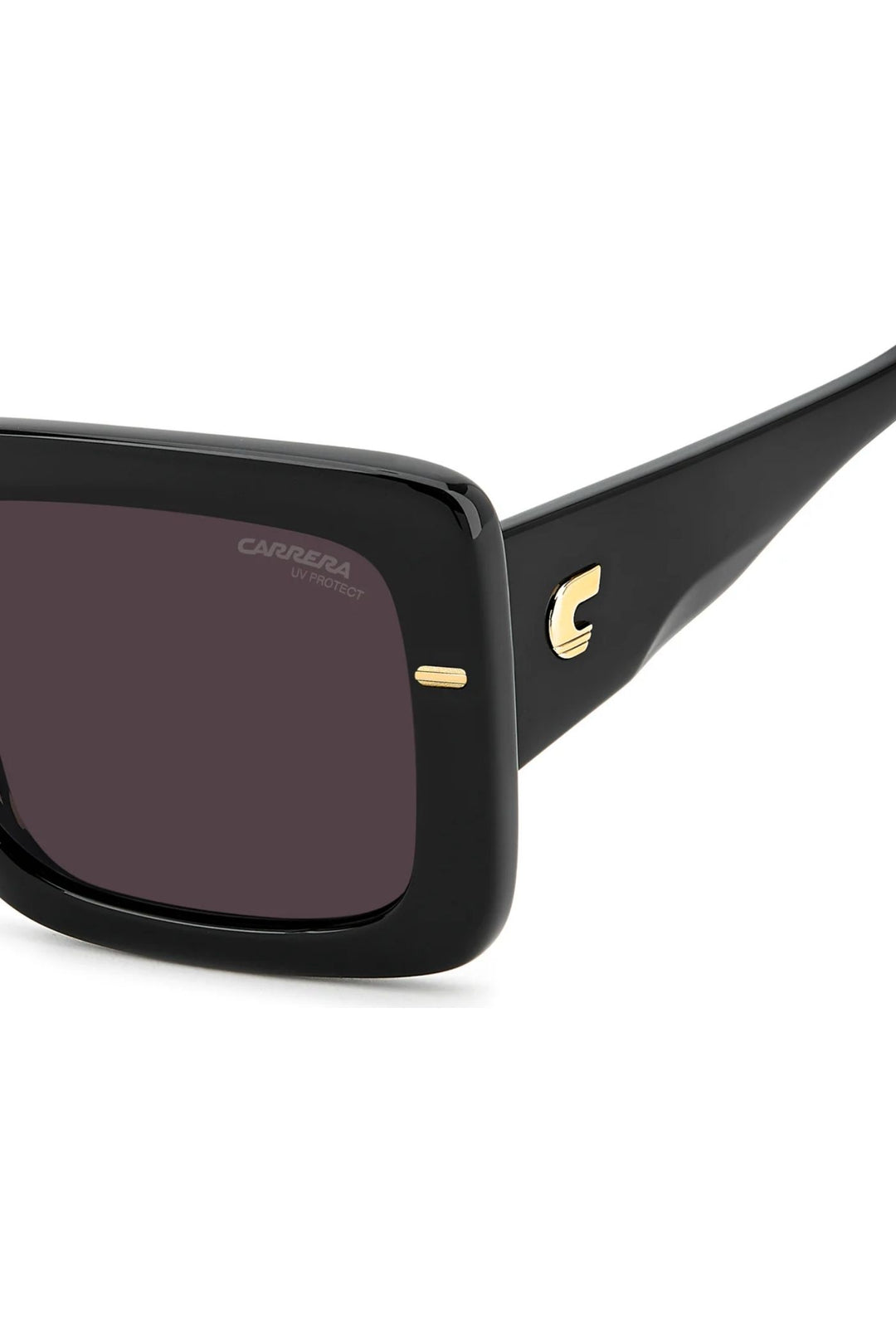 Rectangle Black Frame Mauve Lens - None